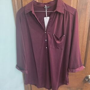 Women's Burgundy Blouse